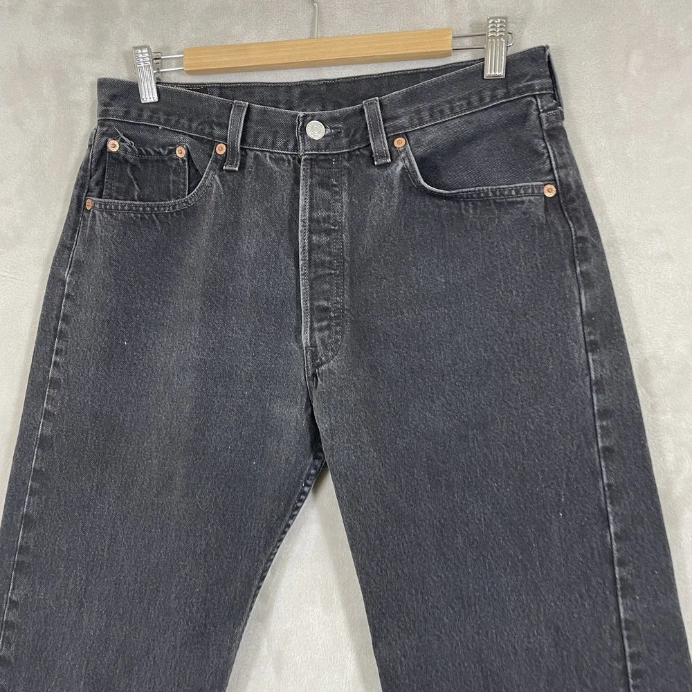 Vintage 90s Levis 501-0660 Jeans Mens 33x34 (fit 32x33) Made in USA Black EXCLNT